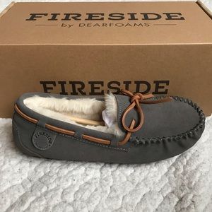 FIRESIDE BY DEARFOAMS, Genuine Shearling Moccasins